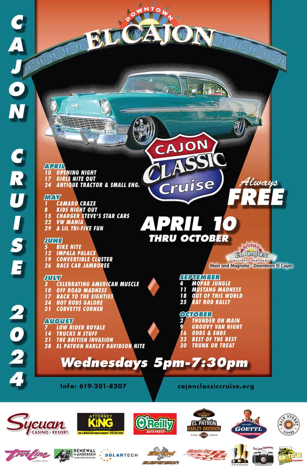 Cajon Classic Cruise Car Shows 2024 | Downtown El Cajon